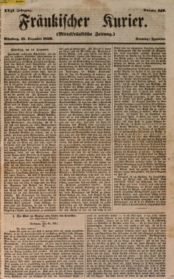 Fränkischer Kurier Sonntag 15. Dezember 1850