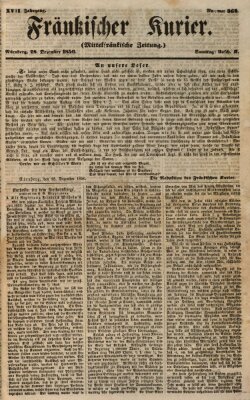 Fränkischer Kurier Samstag 28. Dezember 1850