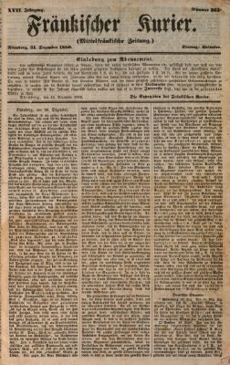 Fränkischer Kurier Dienstag 31. Dezember 1850