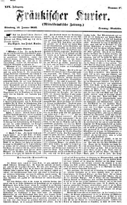 Fränkischer Kurier Sonntag 11. Januar 1852