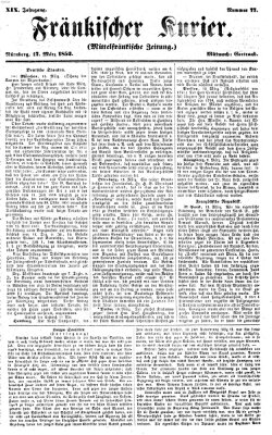 Fränkischer Kurier Mittwoch 17. März 1852