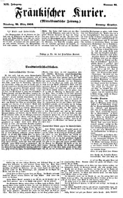 Fränkischer Kurier Samstag 20. März 1852