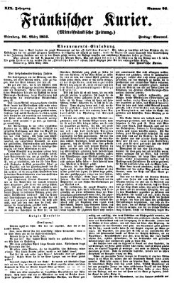 Fränkischer Kurier Freitag 26. März 1852