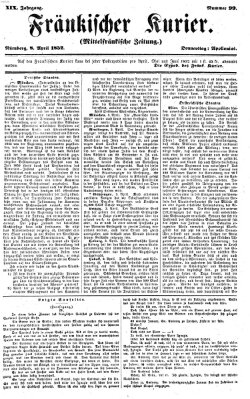 Fränkischer Kurier Donnerstag 8. April 1852