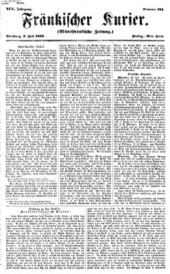 Fränkischer Kurier Freitag 2. Juli 1852