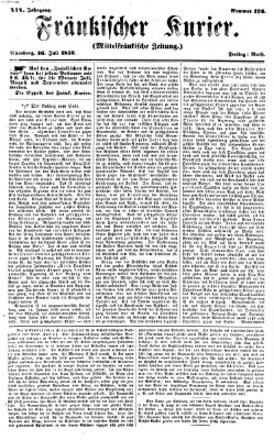 Fränkischer Kurier Freitag 16. Juli 1852
