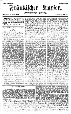 Fränkischer Kurier Samstag 17. Juli 1852