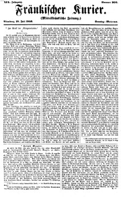 Fränkischer Kurier Sonntag 18. Juli 1852
