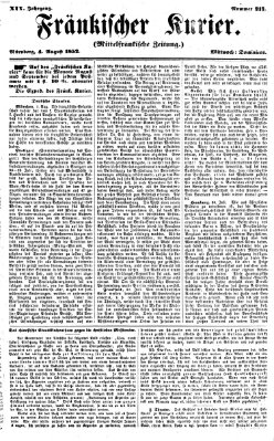 Fränkischer Kurier Mittwoch 4. August 1852