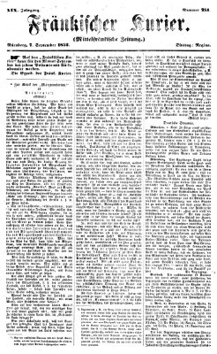 Fränkischer Kurier Dienstag 7. September 1852