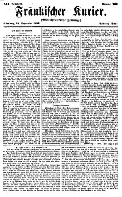 Fränkischer Kurier Samstag 18. September 1852