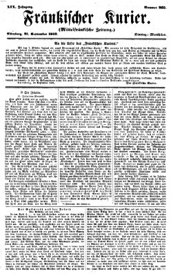 Fränkischer Kurier Dienstag 21. September 1852