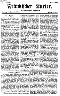 Fränkischer Kurier Freitag 24. September 1852