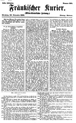 Fränkischer Kurier Dienstag 30. November 1852