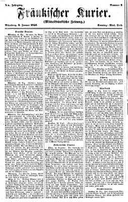 Fränkischer Kurier Sonntag 2. Januar 1853