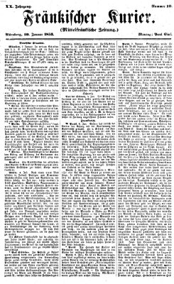 Fränkischer Kurier Montag 10. Januar 1853