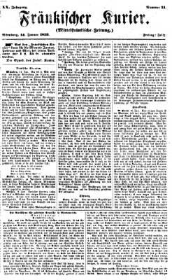 Fränkischer Kurier Freitag 14. Januar 1853