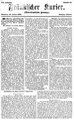 Fränkischer Kurier Samstag 15. Januar 1853