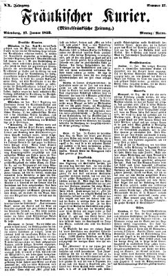 Fränkischer Kurier Montag 17. Januar 1853