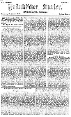 Fränkischer Kurier Freitag 21. Januar 1853