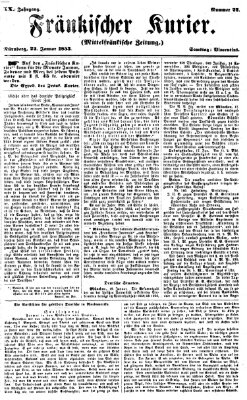 Fränkischer Kurier Samstag 22. Januar 1853