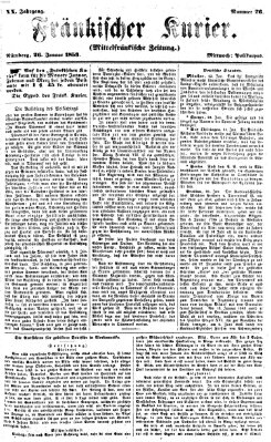 Fränkischer Kurier Mittwoch 26. Januar 1853