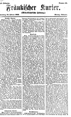 Fränkischer Kurier Montag 14. Februar 1853