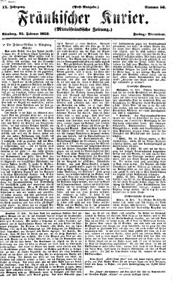 Fränkischer Kurier Freitag 25. Februar 1853