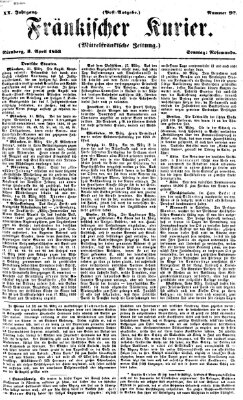 Fränkischer Kurier Sonntag 3. April 1853