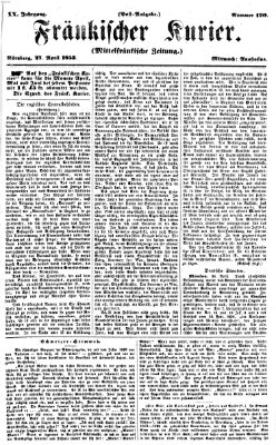 Fränkischer Kurier Mittwoch 27. April 1853