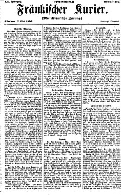 Fränkischer Kurier Freitag 6. Mai 1853