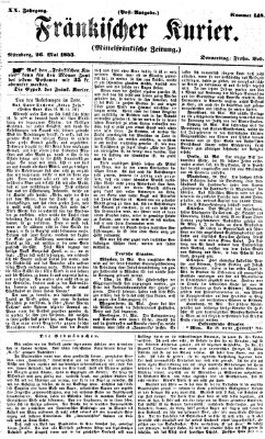 Fränkischer Kurier Donnerstag 26. Mai 1853