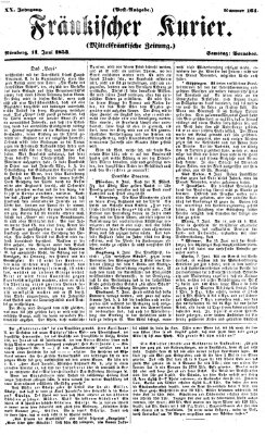 Fränkischer Kurier Samstag 11. Juni 1853