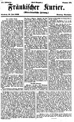 Fränkischer Kurier Samstag 18. Juni 1853