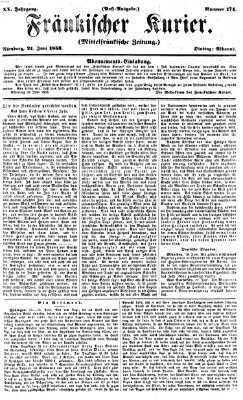 Fränkischer Kurier Dienstag 21. Juni 1853