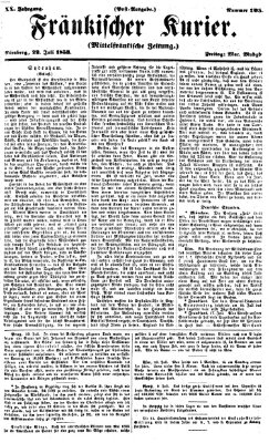 Fränkischer Kurier Freitag 22. Juli 1853