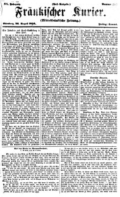 Fränkischer Kurier Freitag 26. August 1853