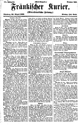 Fränkischer Kurier Montag 29. August 1853