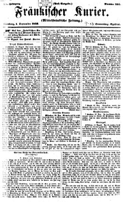 Fränkischer Kurier Donnerstag 1. September 1853