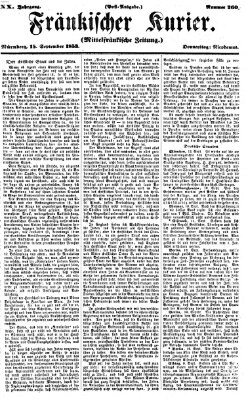 Fränkischer Kurier Donnerstag 15. September 1853