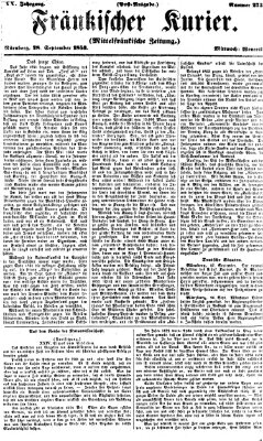 Fränkischer Kurier Mittwoch 28. September 1853