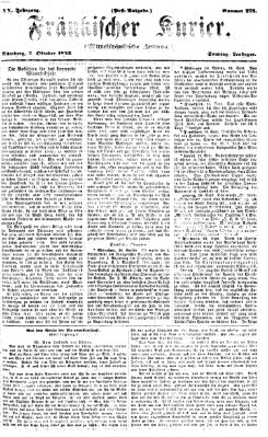 Fränkischer Kurier Sonntag 2. Oktober 1853