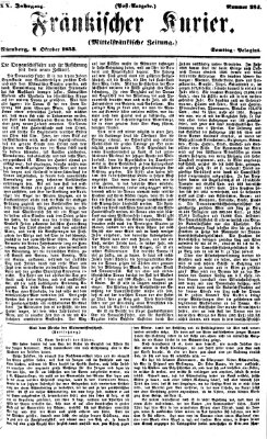 Fränkischer Kurier Samstag 8. Oktober 1853