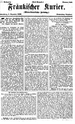 Fränkischer Kurier Donnerstag 1. Dezember 1853