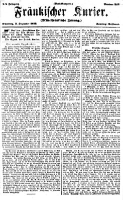 Fränkischer Kurier Samstag 3. Dezember 1853