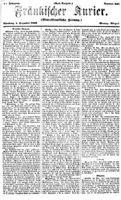 Fränkischer Kurier Montag 5. Dezember 1853