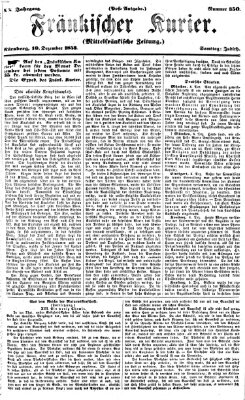 Fränkischer Kurier Samstag 10. Dezember 1853