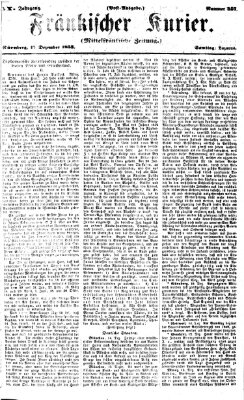 Fränkischer Kurier Samstag 17. Dezember 1853