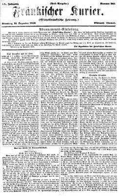 Fränkischer Kurier Mittwoch 21. Dezember 1853