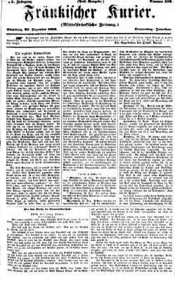 Fränkischer Kurier Donnerstag 29. Dezember 1853